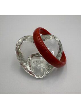 Vintage Red Marbled Bakelite Bangle Bracelet Tested 7.75” Art Deco
